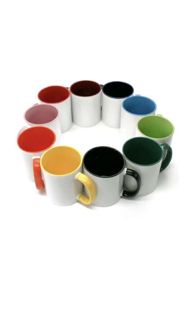 tazas de cerámica interior y asa de color alta calidad a